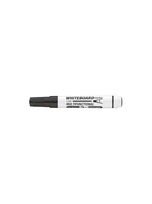 Táblamarker 3mm, mágneses, táblatörlővel multifunkciós Ico MARKERASER fekete
