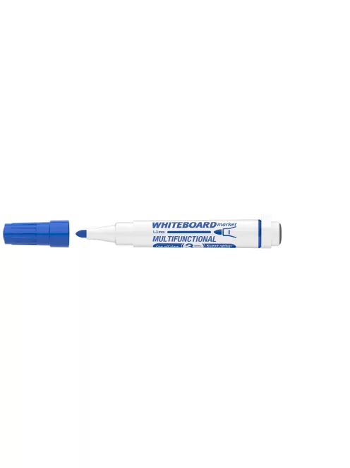 Táblamarker 3mm, mágneses, táblatörlővel multifunkciós Ico MARKERASER kék