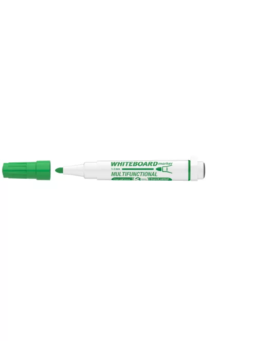 Táblamarker 3mm, mágneses, táblatörlővel multifunkciós Ico MARKERASER zöld