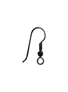 Fülbevaló-akasztó 20 mm, fekete, darabra