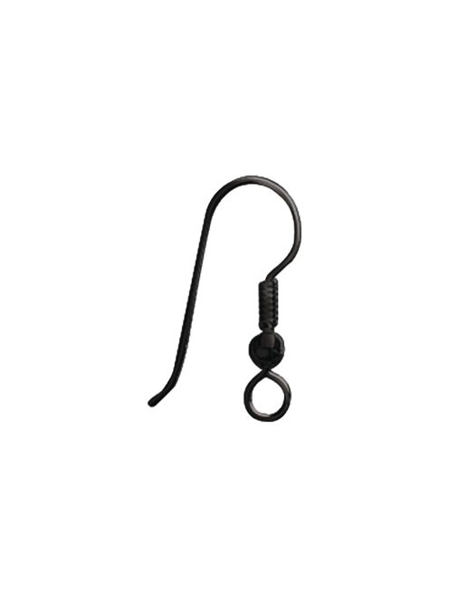 Fülbevaló-akasztó 20 mm, fekete, darabra