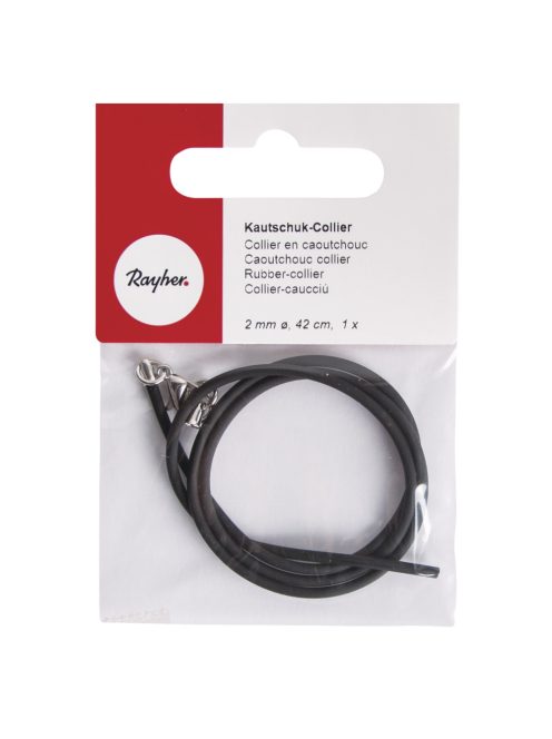 Nyakláncalap kaucsukból, 42 cm, 2 mm, csom.1 db