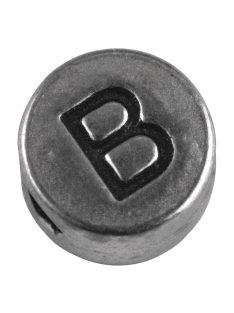 Fémgyöngy B, nikkelmentes, ezüst, átm. 7 mm, lyuk 2 mm
