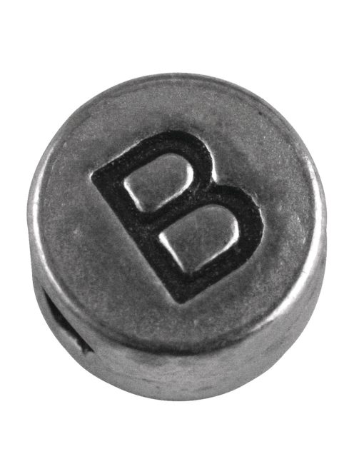 Fémgyöngy B, nikkelmentes, ezüst, átm. 7 mm, lyuk 2 mm
