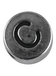 Fémgyöngy C, nikkelmentes, ezüst, átm. 7 mm, lyuk 2 mm