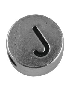 Fémgyöngy J, nikkelmentes, ezüst, átm. 7 mm, lyuk 2 mm