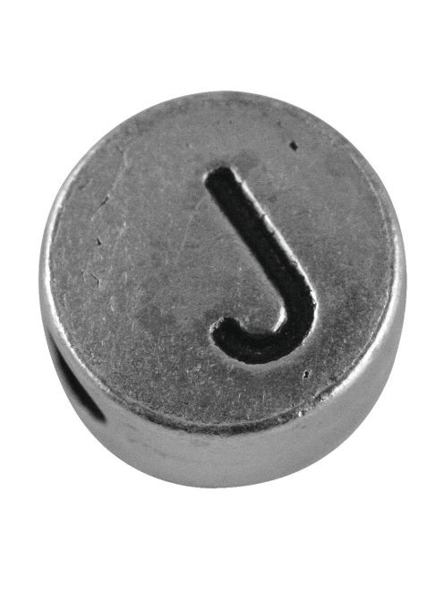Fémgyöngy J, nikkelmentes, ezüst, átm. 7 mm, lyuk 2 mm