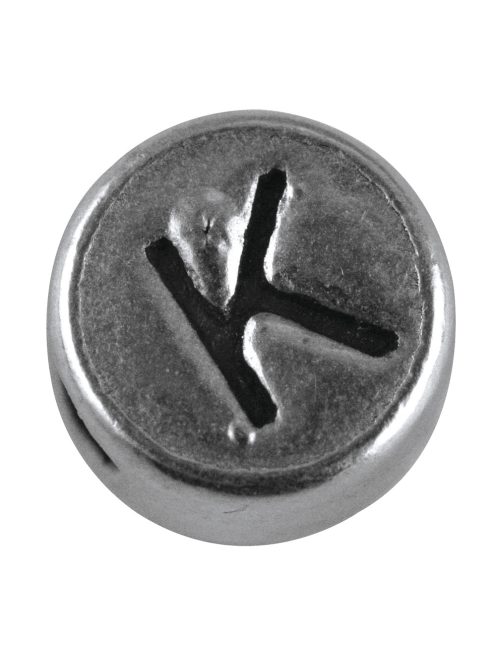 Fémgyöngy K, nikkelmentes, ezüst, átm. 7 mm, lyuk 2 mm