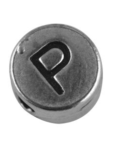 Fémgyöngy P, nikkelmentes, ezüst, átm. 7 mm, lyuk 2 mm