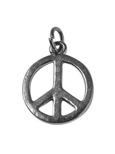 Fémfüggő béke, 16 mm, ezüst, hurok 2,5 mm átm.