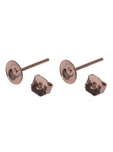   Bedugós fülbevaló-alap, 6mm átm.,rosearany (rózsaszín-arany), 4 db