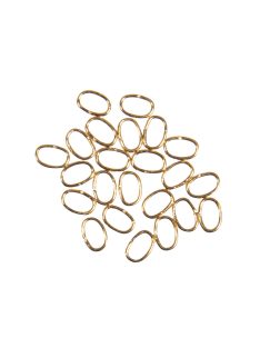 Szerelőkarika, ovális, 0,8mm átm.,arany, 7,7x5,3mm, 22 db