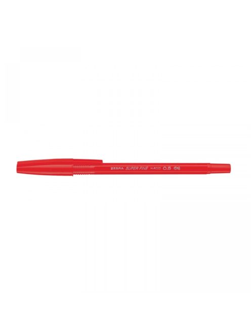 Golyóstoll 0,5mm, kupakos, H-8000 Zebra, írásszín piros