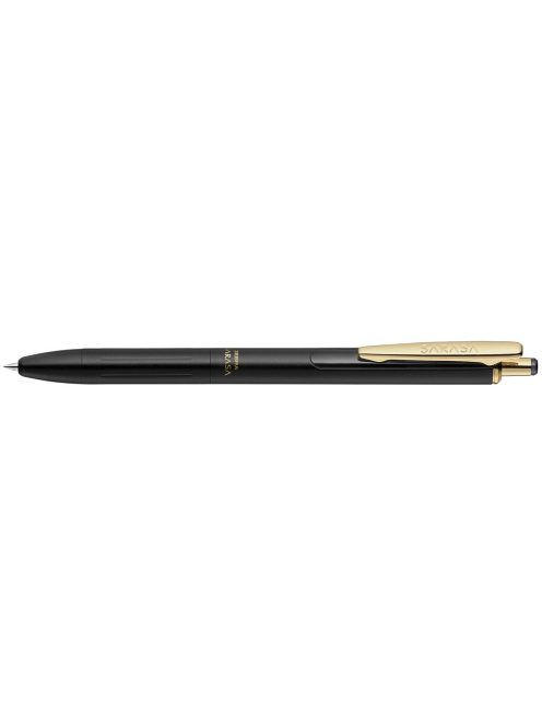Zselés toll 0,5mm, fekete fém test, Zebra Grand Sarasa, írásszín kék