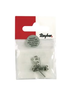 Rozsdamentes acél fülbevalóalap, 6mm átm.,platina, 4 db