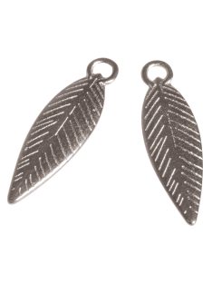 Fémfüggő toll, óezüst, 21mm, Öse 1,5mm átm.