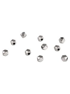 Fémgyöngy sokszögletű, 3mm, ezüst