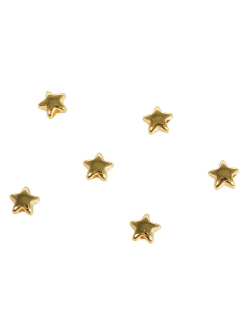 Fémgyöngy csillag, 5mm, arany