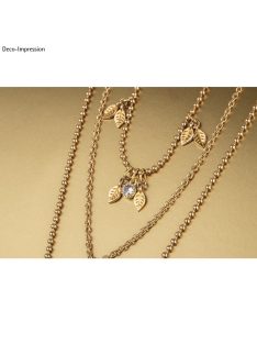 Mini fémfüggő levél, arany, 9x5mm, 6 db