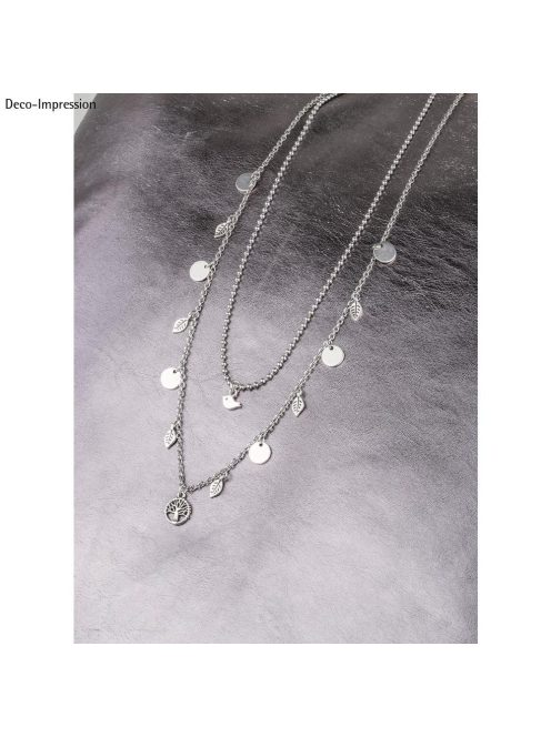 Mini fémfüggő levél, ezüst, 9x5mm, 6 db