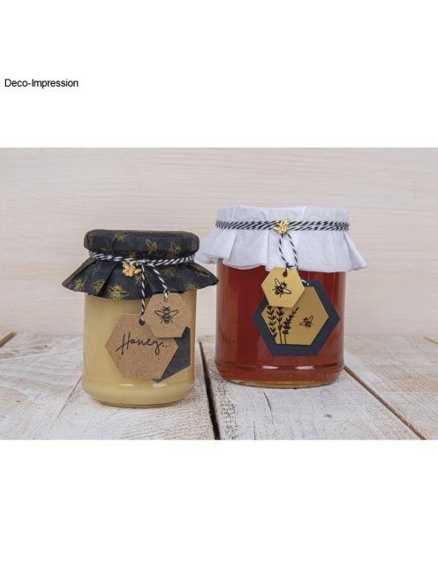 Mini fémfüggő méhecske, arany, 11x10mm, 4 db