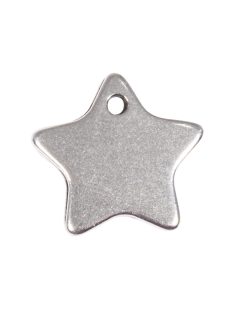 Fémfüggő csillag, ezüst, 19x9mm, 2 db