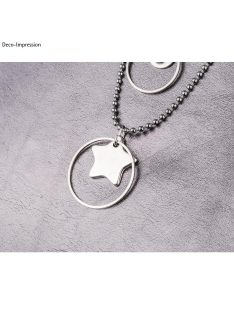 Fémfüggő csillag, arany, 19x9mm, 2 db