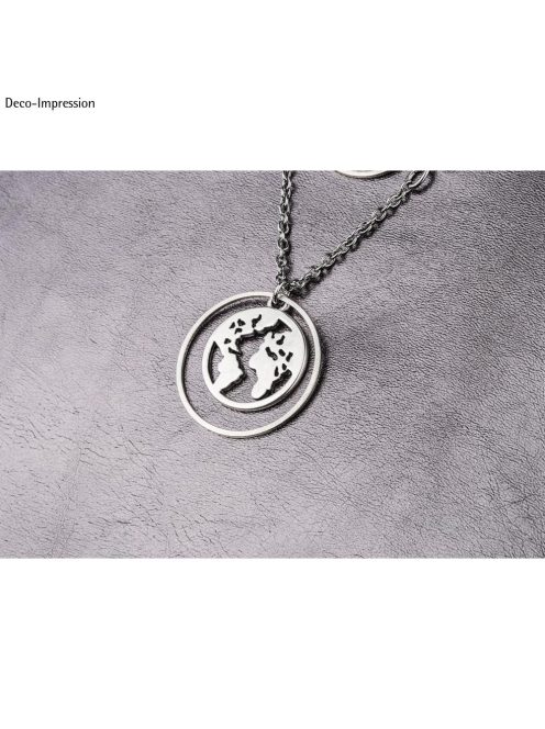 Fémfüggő világtérkép, 18mm átm.,arany, 2 db