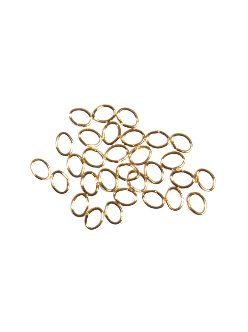Szerelőkarika ovális, arany, 3x4mm, vastagság 0,5mm, 30 db