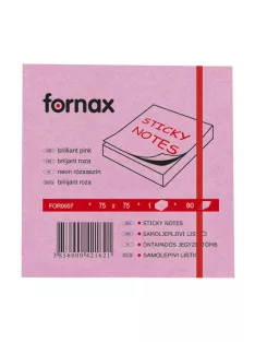   Jegyzettömb öntapadó, 75x75mm, 80lap, Fornax neon rózsaszín