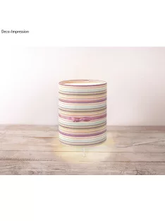 Barkácscsomag: lámpaernyő rózsaszín szaténszalaggal