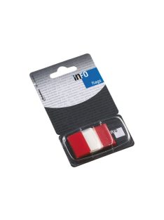   Jelölőcímke 25x43mm, 50lap, műanyag, Info Notes Info Flags transzparens piros