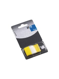   Jelölőcímke 25x43mm, 50lap, műanyag, Info Notes Info Flags transzparens sárga