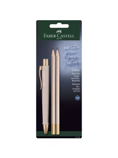   FC-Golyóstoll szett 1db-os POLY BALL Urban XB-s heggyel + 2db grafitceruza Urban B halvány rózsaszín BL. 2024