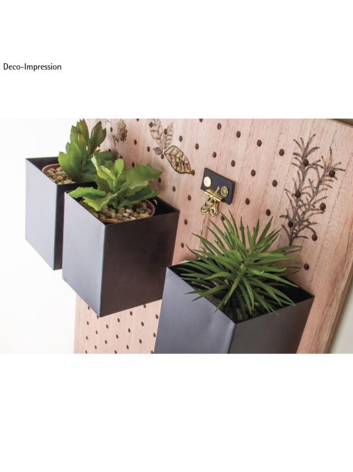 Fém tartódoboz, fekete, 8x8x10cm