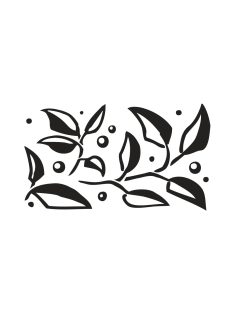 Mini szilikonbélyegző, 4x7 cm, levelek