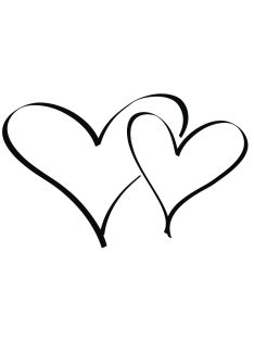 Fabélyegző, két szív, 4x6 cm