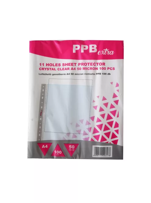 Genotherm lefűzhető, A4, 50 micron víztiszta PPB Extra 100 db/csomag,
