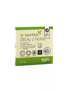   Jegyzettömb öntapadó, 75x75mm, 100lap, 'Z' A-Series, sárga