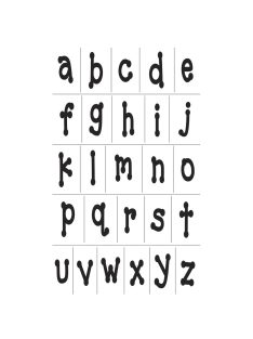 Szilikonbélyegző, átlátszó, abc, 1,5-2 cm, 26 betű