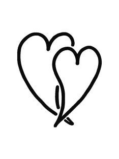 Bélyegző, játékos szívek, 4x4 cm