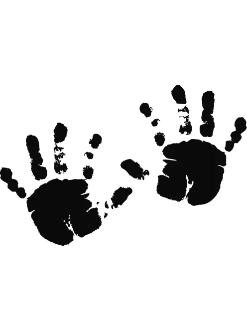 Bélyegző, babakezek, 4x6 cm