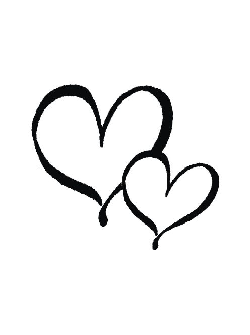 Fabélyegző dupla szívek, 4x4cm, Art. 27813