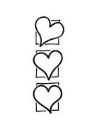 Fabélyegző Három szív, 3x8cm, Art. 27839
