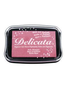   Delicata Metallic bélyegzőpárna, rózsaszín, 9,9x6,8x1,9cm