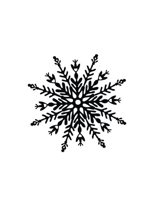 Bélyegző, hópihe, 6x6cm