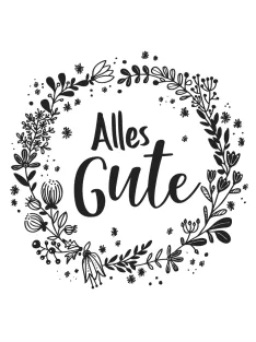 Bélyegző Blütenkranz "Alles Gute", 7x7cm
