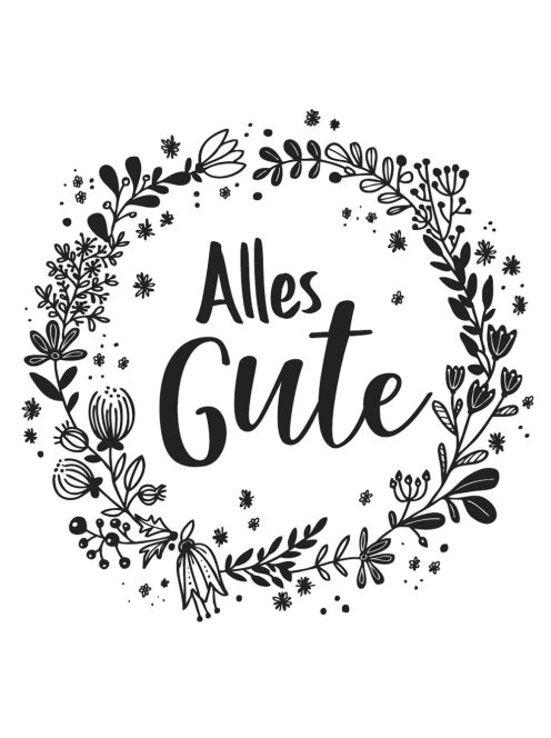 Bélyegző Blütenkranz "Alles Gute", 7x7cm