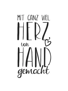 Bélyegző "Herz und Hand", 4x7cm