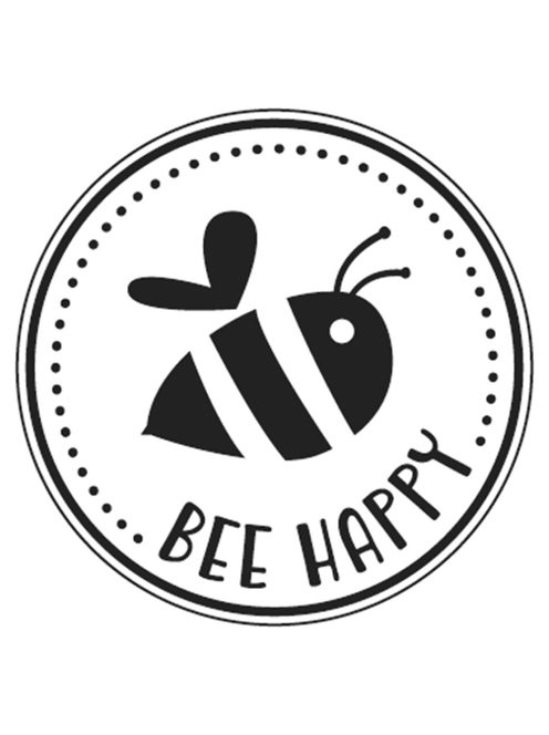 Bélyegző "Bee happy", 3cm ?